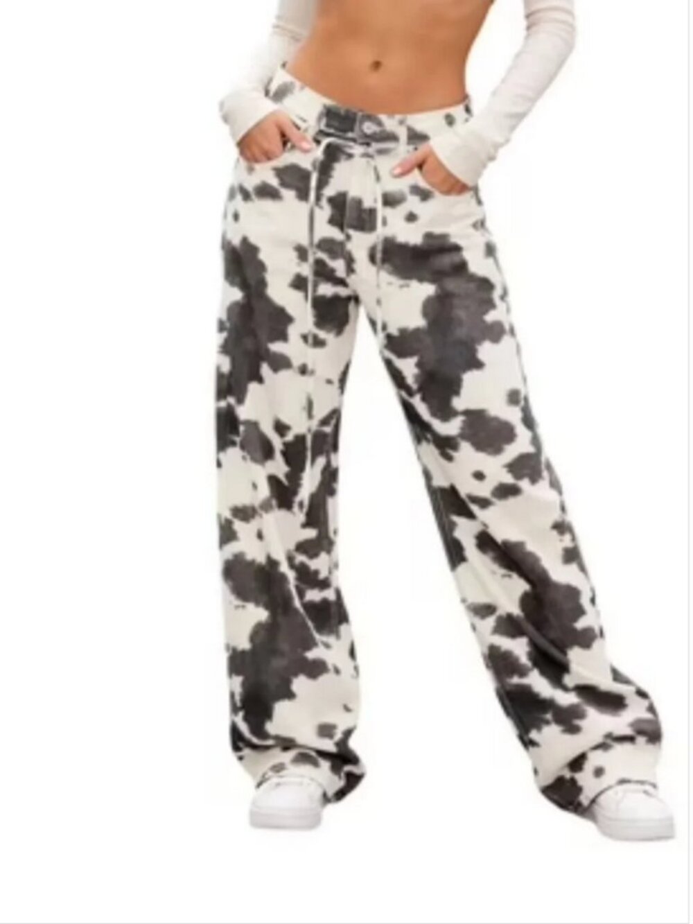 Anthropologie The Ragged Priest Straight Leg Cow Print Jeans size 27